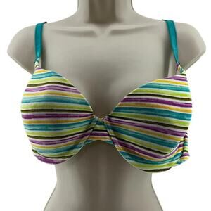 Victoria’s Secret Colorful Stripe Bra Cotton Lingerie Womens Size 38D